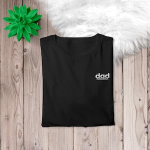 Dad T-Shirt white black, personalized with name