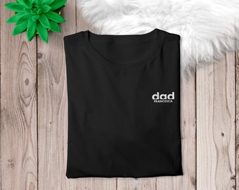 Dad T-Shirt white black, personalized with name