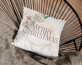 Decorative pillow cushion cover "Merry Christmas" printed with and without filling gift idea