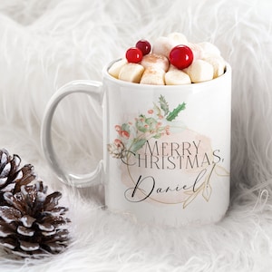 personalized mug Merry Christmas with name