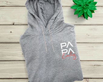 Papa Hoodie grau personalisiert mit Namen