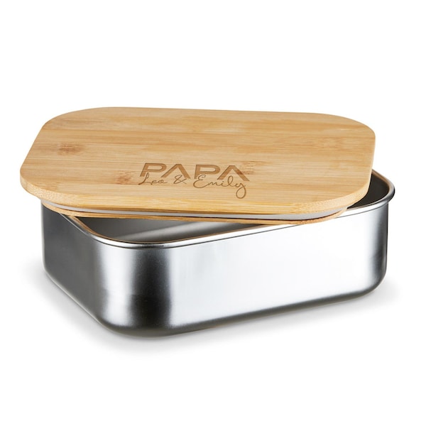 Papa Lunchbox | Lunch box engraved and personalized with name.
