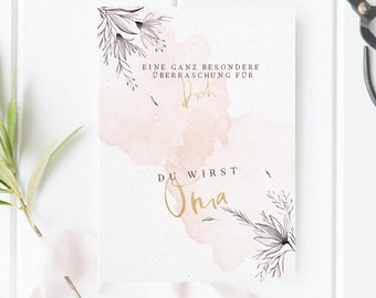 individually printed surprise card scratch card greeting card Flower smart personalizable with your desired text