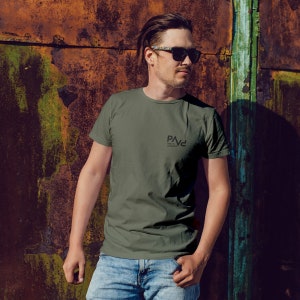 Papa T-Shirt PAPV khaki, personalisiert mit Namen Bild 5