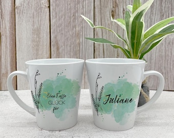 personalized conical cup of happiness with name