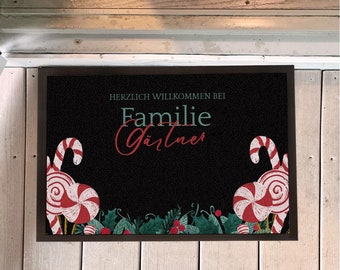 Personalisierte Fußmatte Weihnachten mit Familienname