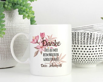 personalisierte Tasse mit Name Danke