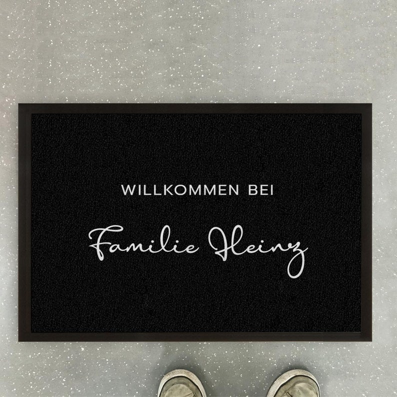 individuelle Fußmatte Pärchen oder Familie Fußabstreicher personalisierbar mit Familienname Bild 2