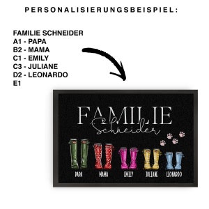 bottes de paillasson personnalisées entièrement personnalisées pour la famille avec le nom de la famille et les membres de la famille image 6