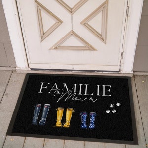 bottes de paillasson personnalisées entièrement personnalisées pour la famille avec le nom de la famille et les membres de la famille image 5