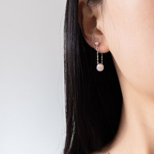 Sterling Silver Freshwater Pearl Drop Earrings: Handmade Dangle Jewelry