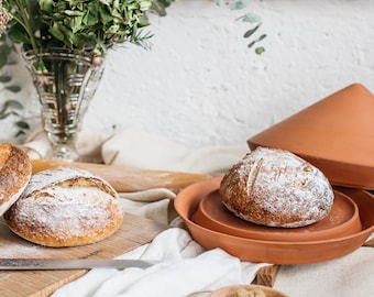 The terracotta Spring oven bread pan for baking great bread and sourdough.