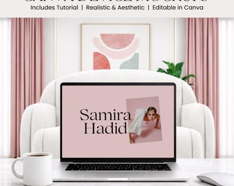 Canva iPad and Laptop Mockups: Pink Boho Mockups