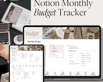 Notion Monthly Budget Template: Minimal Finance Tracker (Digital Download)