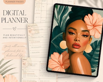 Digital Planner for iPad | GoodNotes Planner | Hyperlinked Digital Planner | Undated PDF Planner