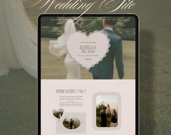 Wedding Website Canva Template | Digital Invite | Elegant Wedding Website | RSVP Form Included | Digital Download