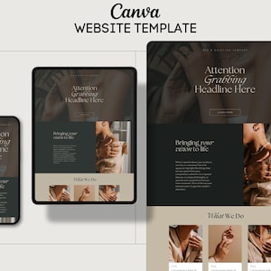 Sales PageTemplate, Minimal Chic Social Media Manager Website Template, Editable Canva Website, Modern Business Landing Page