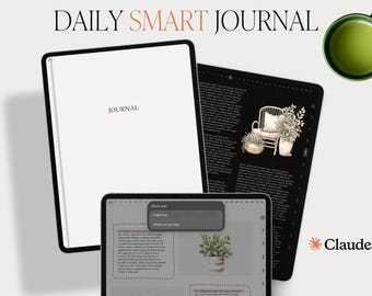 Smart AI Journal for iPad | GoodNotes, Claude AI Shortcut (Digital Download)