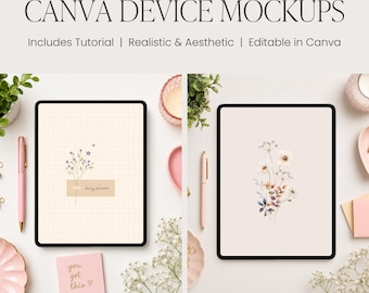 Canva iPad Mockups | Digital Product Mockup Bundle | Planner Mockups