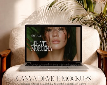 Canva Laptop Mockup Templates: Device Mockups (Digital Download)