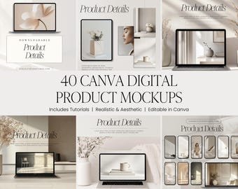 Canva Mockups, Aesthetic iPad Frames, Social Media Templates (Digital Download)