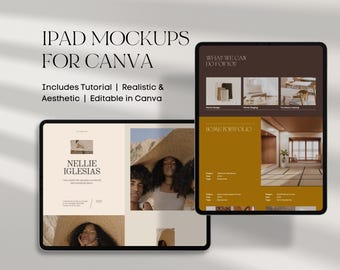 12 iPad Canva Mockup Templates | Website Mockup, Digital Product Mockup, Etsy Listing Photos