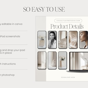 40 Canva Mockups, Aesthetic iPad Frames, Social Media Templates (Digital Download) image 7