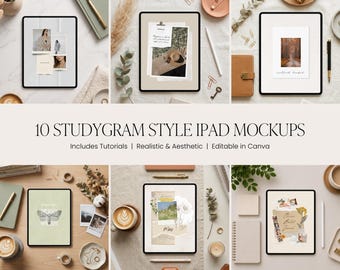 10 iPad Pro Mockups | Studygram Aesthetic | For Digital Planners, Notion Templates, Canva Templates, and Digital Products