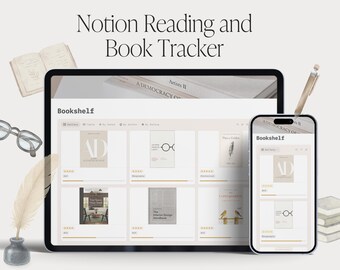 Notion Book Tracker | Digital Bookshelf, Reading Journal (Digital Download)