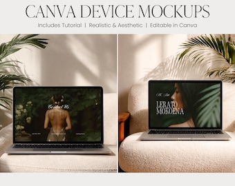 Canva Laptop Mockup Templates: Device Mockups (Digital Download)