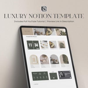 Notion Life Planner Template, Aesthetic & Minimalist Notion Planner,  Digital Notion Planner, Notion Dashboard, Notion Second Brain