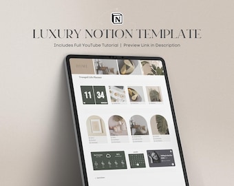 Notion Life Planner Template, Minimalist Design (Digital Download)