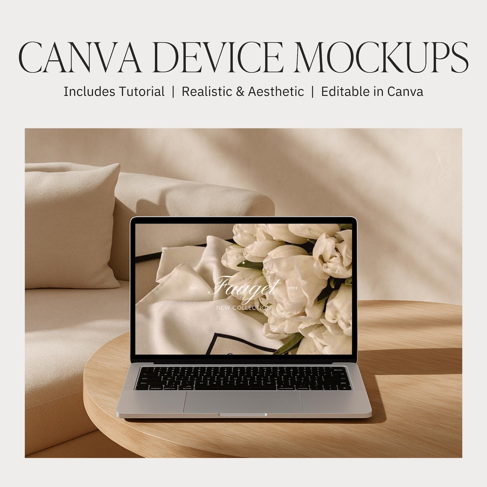 Canva iPad Mockup, Canva Laptop Mockup, Aesthetic Mockup, Device ...