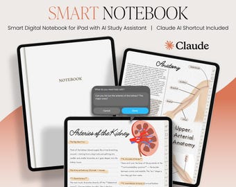 Smart Digital Notebook for iPad with Claude AI Study Assistant (GoodNotes)