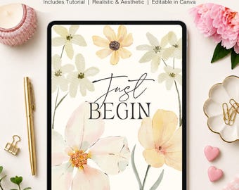Aesthetic iPad Mockup, Canva Device Mockups (Digital Download)