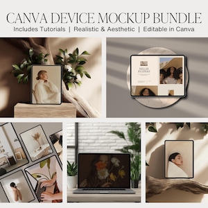 Canva Device Mockup Bundle: Boho, Minimal & Earthy Styles