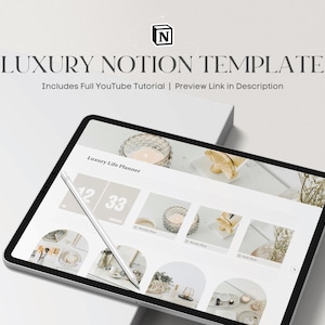 Notion Life Planner Template, Aesthetic & Minimalist Notion Planner,  Digital Notion Planner, Notion Dashboard, Notion Second Brain
