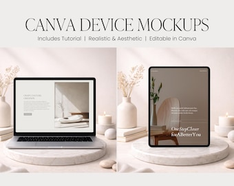 Canva iPad & Laptop Mockup, Device Mockups