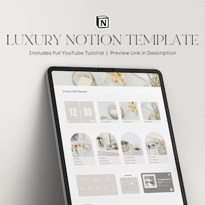 Notion Life Planner Template, Aesthetic & Minimalist Notion Planner,  Digital Notion Planner, Notion Dashboard, Notion Second Brain