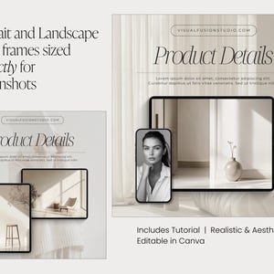40 Canva Mockups, Aesthetic iPad Frames, Social Media Templates (Digital Download) image 3