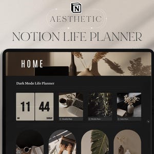 Dark Mode Notion Life Planner Template, Aesthetic Notion Planner,  Notion Student Planner, Notion Dashboard, Notion Project Management