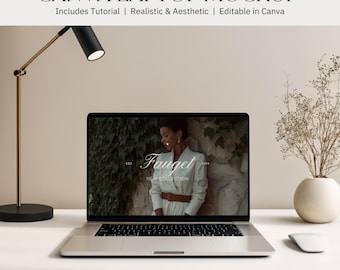 Aesthetic Laptop Mockup, Canva Device Mockups (Digital Download)