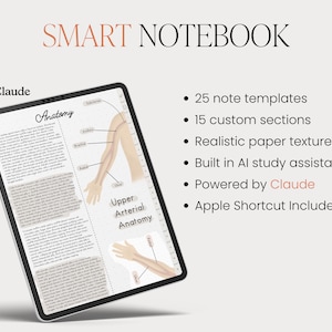 Smart Digital Notebook for iPad with Claude AI Study Assistant (GoodNotes) image 2