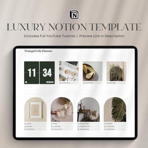 Notion Life Planner Template, Aesthetic & Minimalist Notion Planner,  Digital Notion Planner, Notion Dashboard, Notion Second Brain