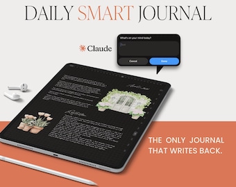 Smart Daily Undated Journal for iPad | Journal with Claude AI (Digital Download)