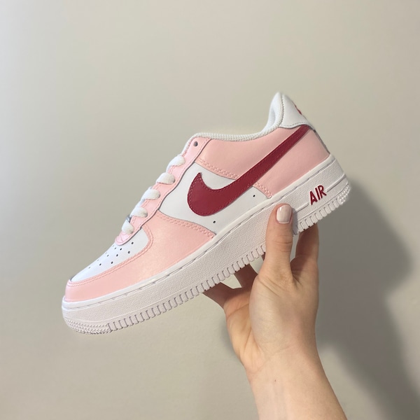 Custom Valentine's Air Force 1 Pink Red