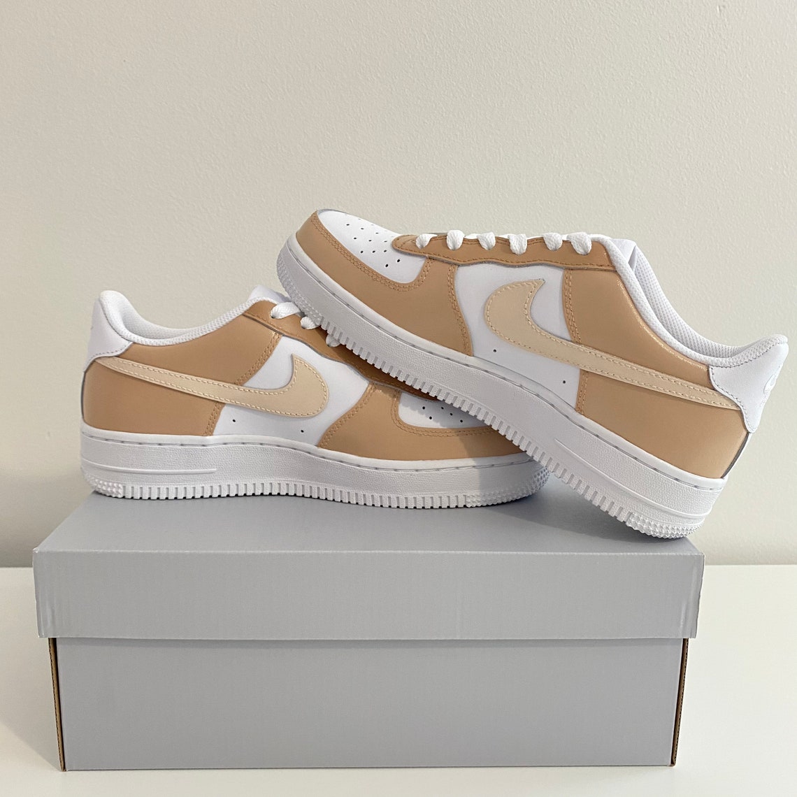 brown and tan air force 1