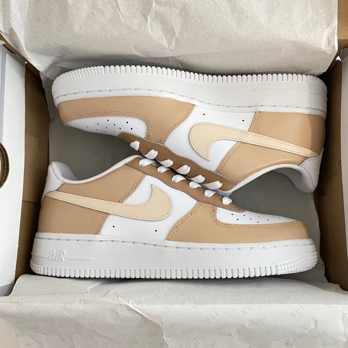 air force 1 beige and brown