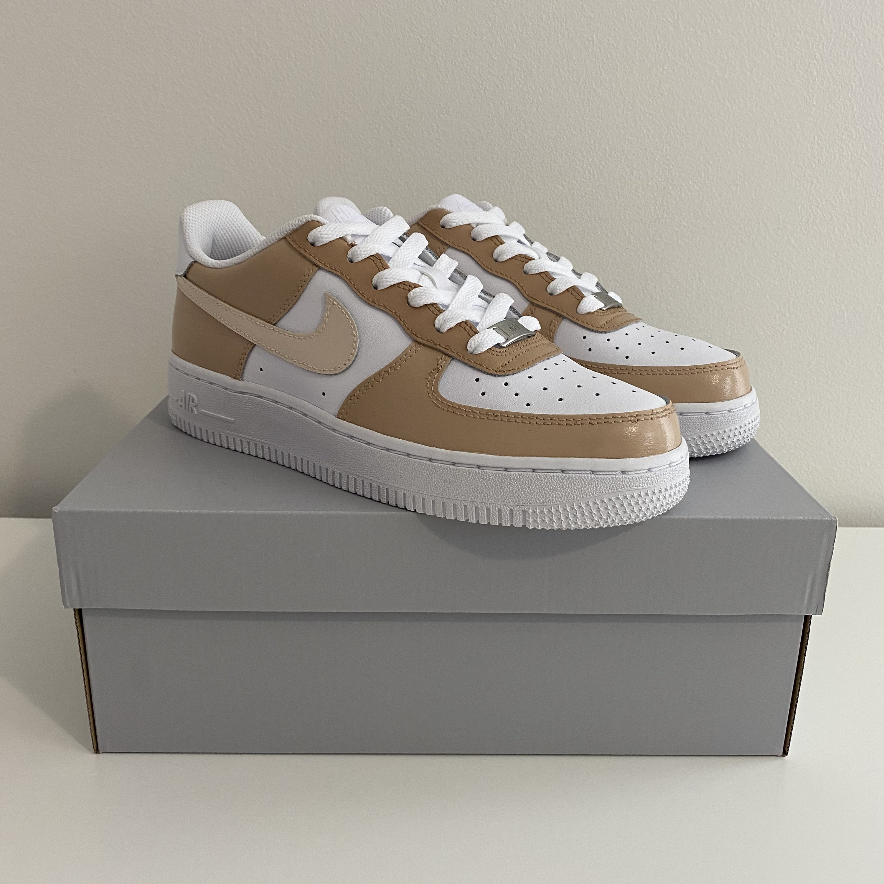 air force 1 beige and brown
