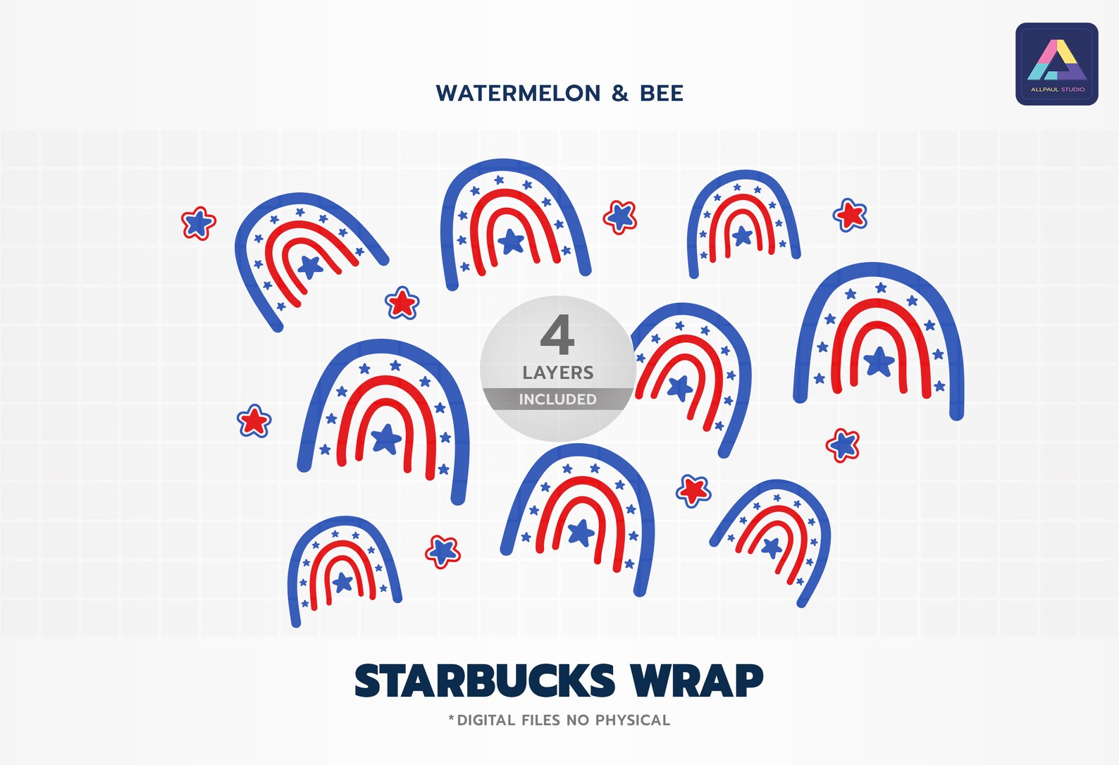 Download American Rainbow Starbucks Cup SVG 4th of July svg | Etsy